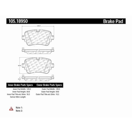 Centric Parts Centric 105.18950 Centric Posi-Quiet Ceramic Disc Brake Pad Sets 105.18950